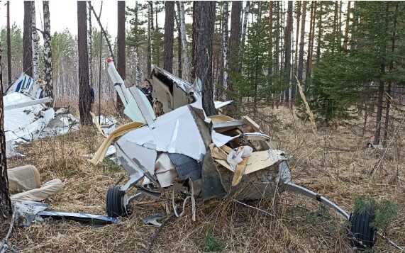 Видео падения самолёта Cessna 182 в Красноярском крае